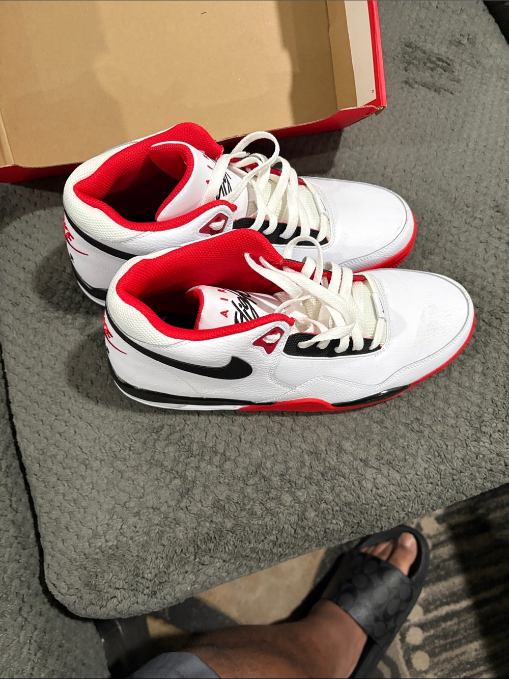 Nike Red Shoe Box with White Swoosh - Picture 7 of 12